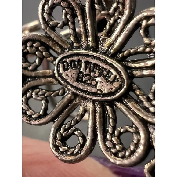 Turkish sterling filigree disc dangle drop hook earrings 9.58 grams. - Picture 9 of 11